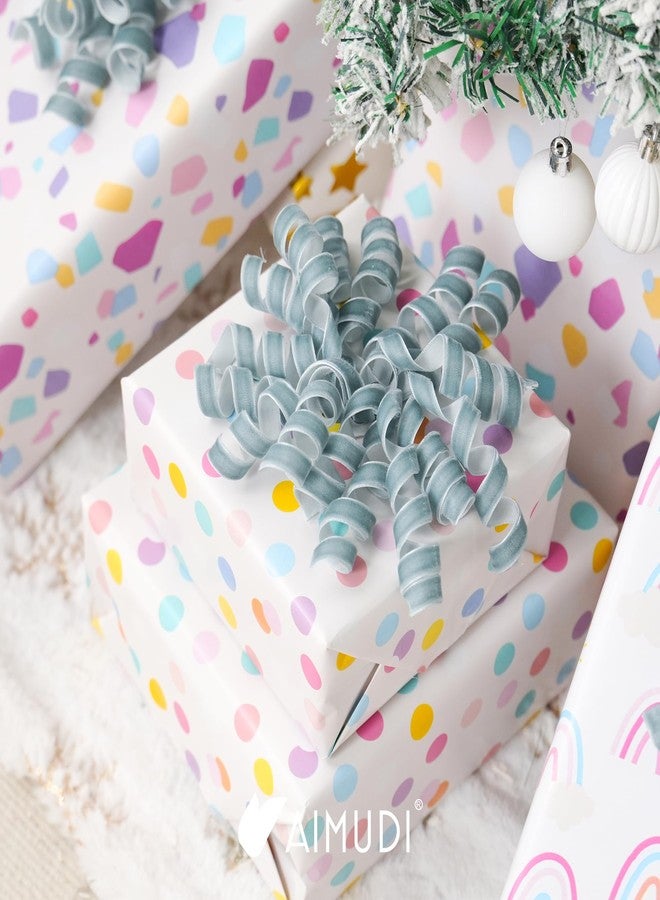 AIMUDI Dusty Blue Velvet Bows for Gift Wrapping 6.5'' Christmas Curly Bows Self Adhesive Gift Bows for Presents, Treat Bags, Wine Bottles, Party Favors, Holiday Wedding Decorations - 6 Counts - Image 2